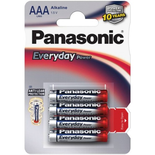 *BATTERIE ALCALINE MINISTILO PANASONIC BLISTER 4 PEZZI