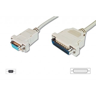 CAVO PER ADATTATORE MOUSE- PER PROLUNGA O PER MODEM (CAVO DRITTO) 9 FEMMINA 25 MASCHIO MT.2