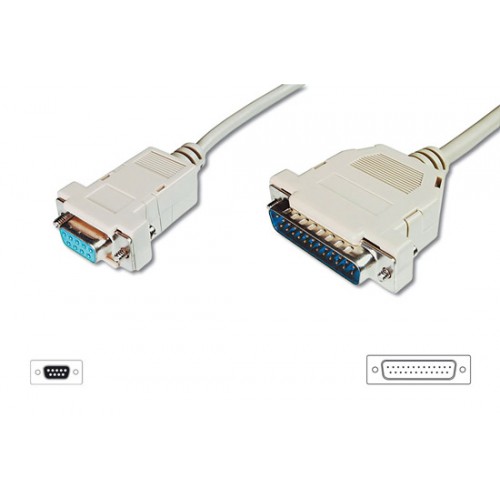 CAVO PER ADATTATORE MOUSE- PER PROLUNGA O PER MODEM (CAVO DRITTO) 9 FEMMINA 25 MASCHIO MT.2
