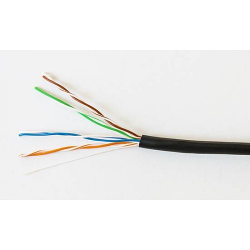 CAVO FLESSIBILE NON SCHERMATO CAT. 5E UTP AWG26 NERO MATASSA DA 100 MT