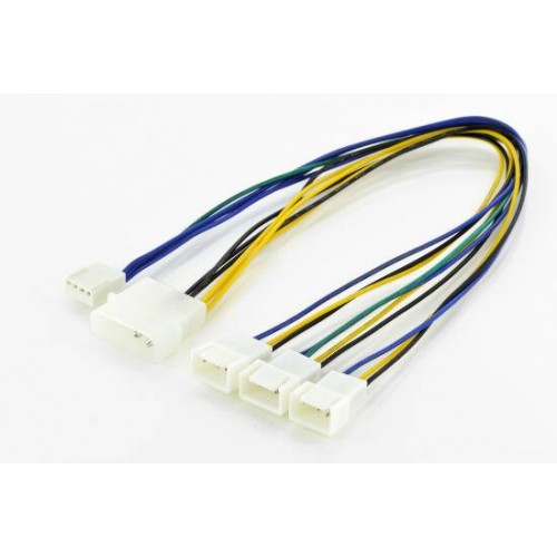 CAVO INTERNO 1 X 5,25 MOLEX + 4 POLI - 3 X CONNETTORI 4 POLI PER VENTOLE CM 30