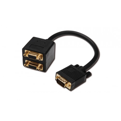 *CAVETTO SPLITTER VGA 15 POLI MASCHIO- 2 x VGA 15 POLI FEMMINA CM 20