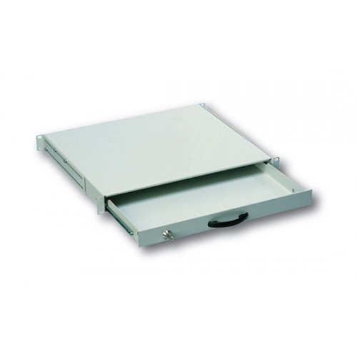 CASSETTO ESTRAIBILE CON MANIGLIA E CHIUSURA A CHIAVE PER ARMADI RACK 19