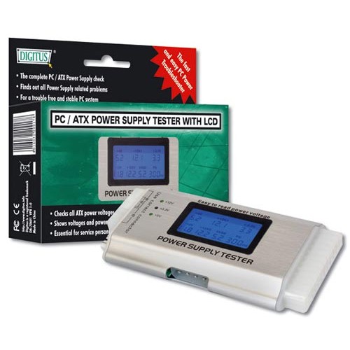 TESTER PER ALIMENTATORI ATX 20/24 POLI SATA, FLOPPY CON ALLARME AUDIO