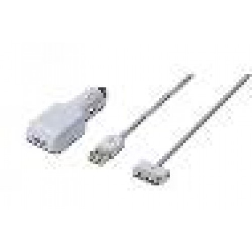 *SET CAVI CONNESSIONE AUTO PER APPLE CON ADATTATORE AC M/F USB + CAVO DOCK/USB