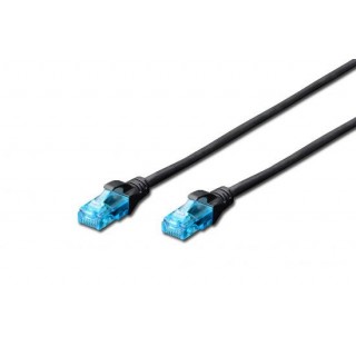 CAVO RETE UTP CAT. 5E NON SCHERMATO - LUNGHEZZA MT. 0,25 - COLORE NERO