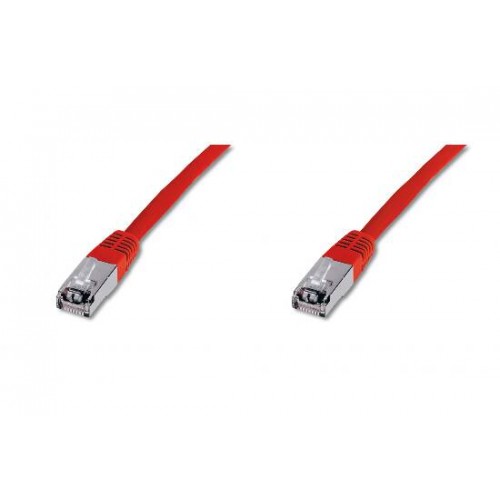 CAVO RETE SCHERMATO F/UTP CAT. 5E - LUNGHEZZA MT. 5 - COLORE ROSSO