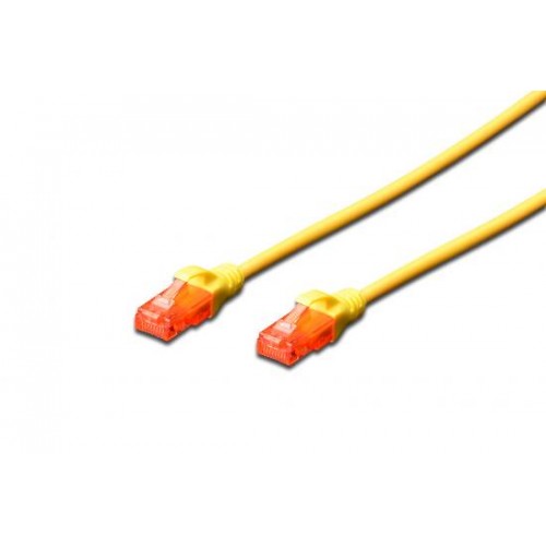CAVO RETE UTP CAT 6 NON SCHERMATO MT 0,5 GIALLO