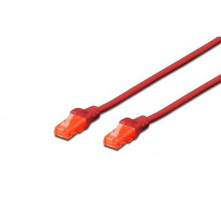 CAVO RETE UTP CAT. 6 NON SCHERMATO MT. 0,5 ROSSO