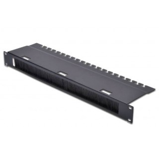 PANNELLO GESTIONE CAVI 1 UNITA' CON FORO CENTRALE PER ARMADI RACK COLORE NERO (DN-19 ORG-3U)