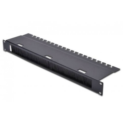 PANNELLO GESTIONE CAVI 1 UNITA' CON FORO CENTRALE PER ARMADI RACK COLORE NERO (DN-19 ORG-3U)