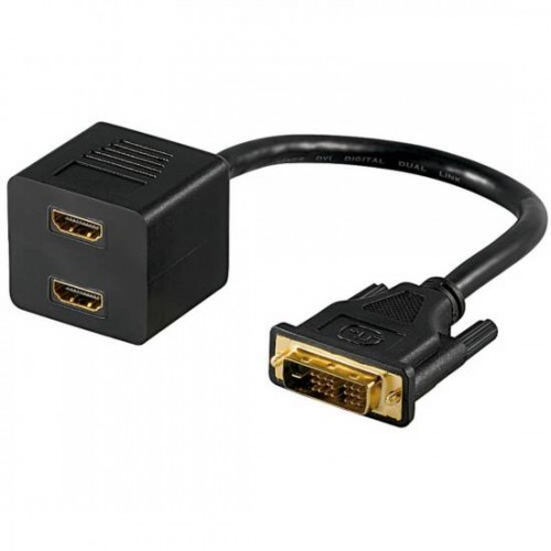 *SDOPPIATORE DVI-D MASCHIO 18+1 - 2 CONNETTORI HDMI FEMMINA