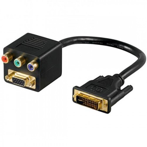 *ADATTATORE DVI-A MASCHIO 12+5 - VGA FEMMINA + RGB FEMMINA