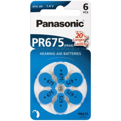 CONFEZIONE 6 PILE A BOTTONE 1,4 VOLT ZINCO PR44 (PR675)