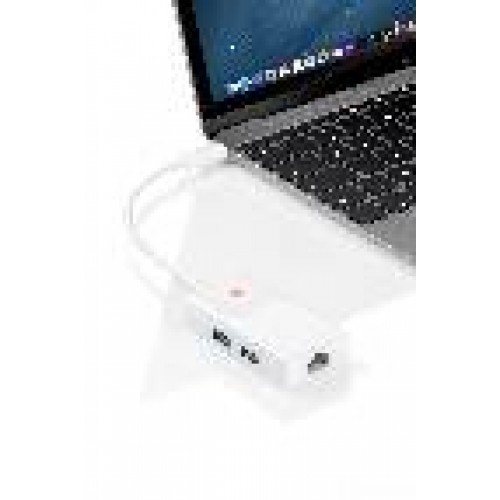 ADATTATORE MULTIPORTA TIPO C CON 2 PORTE USB 3.0+PORTA RETE GIGABIT