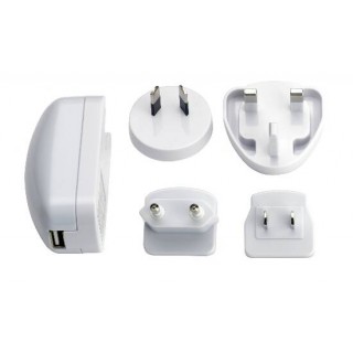 SET ALIMENTATORE USB DA VIAGGIO 5 VOLT 1A INPUT 100-240 VOLT CON ADATTATORI MULTIPLI