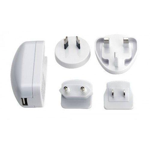 SET ALIMENTATORE USB DA VIAGGIO 5 VOLT 1A INPUT 100-240 VOLT CON ADATTATORI MULTIPLI
