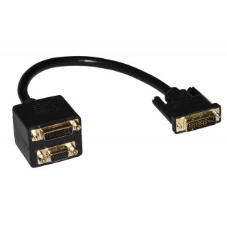 CAVO SPLITTER DVI(24+5) MASCHIO A 1 X VGA FEMMINA + 1 X DVI(24+5) FEMMINA