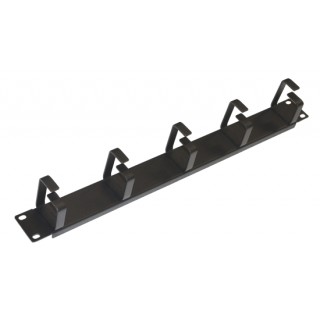 LISTELLO GUIDACAVI PER ARMADI 19'' 1 UNITA' 5 ANELLI COLORE NERO IN METALLO