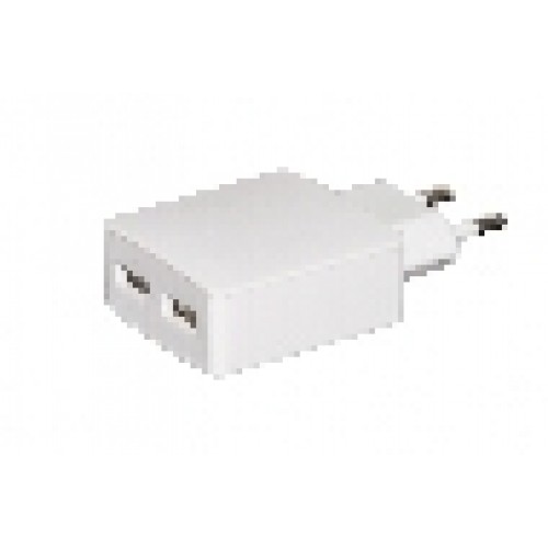 CARICATORE UNIVERSALE DA RETE CON PRESA USB 5 VOLT 2 AMPERE COLORE BIANCO