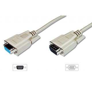CAVO PROLUNGA MONITOR VGA SCHERMATO 15 POLI MASCHIO/FEMMINA MT.5
