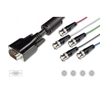 CAVO MONITOR ALTA RISOLUZIONE 15 POLI HD MASCHIO-5 BNC PER RGB MT.1.8