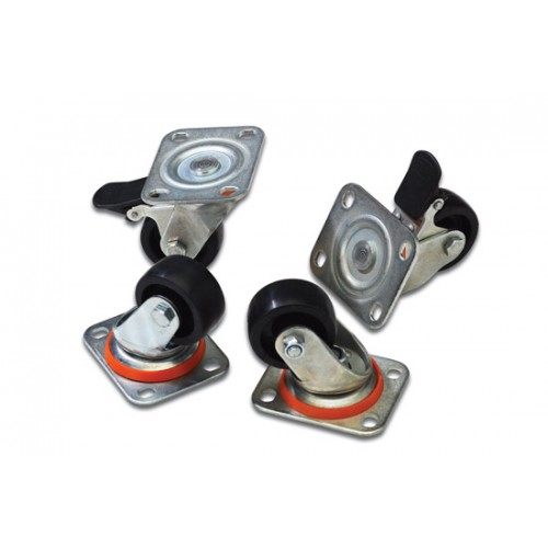 SET 4 RUOTE (DUE BLOCCABILI) PER ARMADI RACK LINEA PROFESSIONALE CON BASE