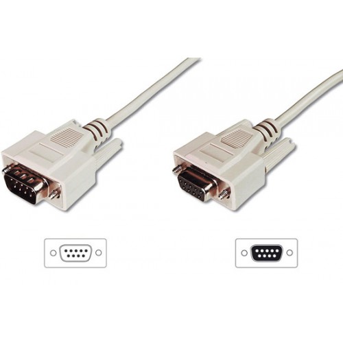 CAVO PROLUNGA SERIALE RS232 9 POLI MASCHIO/FEMMINA POLI PER MODEM- MOUSE PIN-TO-PIN (MODEM CABLE) MT3 CUSTODIE PRESSOFUSE (AK 178 3M)