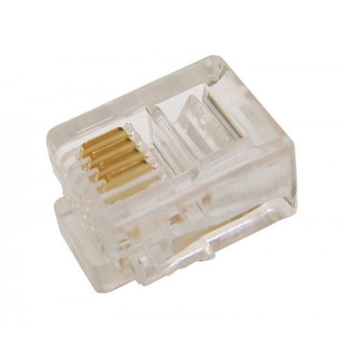 CONNETTORE PLUG TELEFONICO 4 CONDUTTORI 6 POSIZIONI 6P4C (A-MO 6/4 SF)