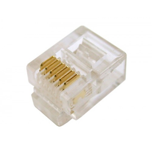 CONNETTORE PLUG TELEFONICO 6 CONDUTTORI 6 POSIZIONI 6P6C RJ12