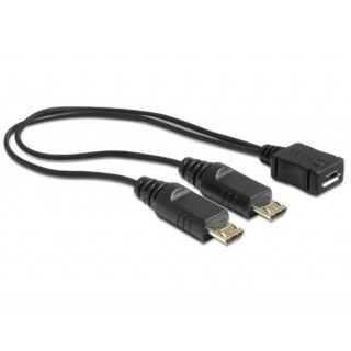 ADATTATORE USB MICRO B FEMMINA - 2  X USB MICRO B MASCHIO CM 20